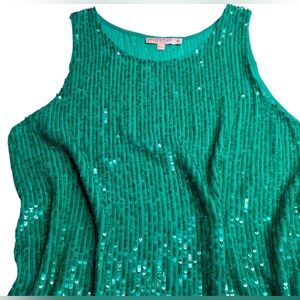 Calypso St. Barth Green Sequined Tank NEW Size Small